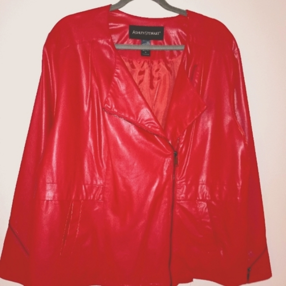 NWOT.  FAUX  LEATHER CASUAL JACKET